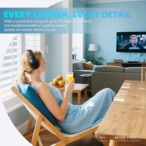CozeTone V2 TV Headphones For Hearing Impaired