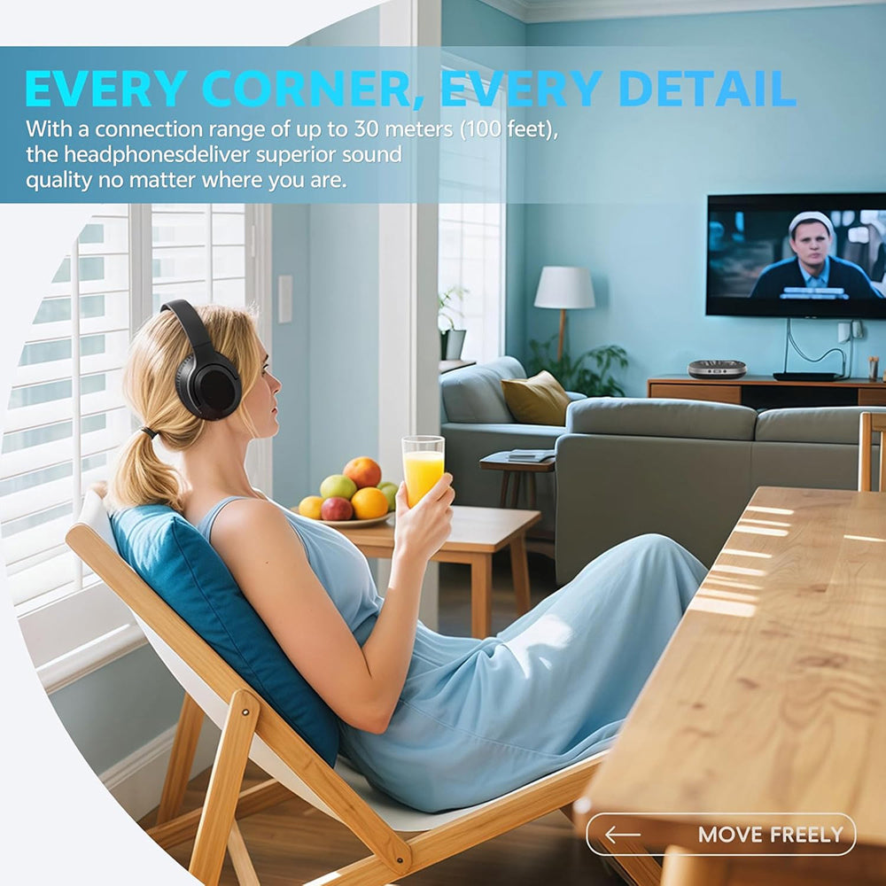 CozeTone V2 TV Headphones For Elderly