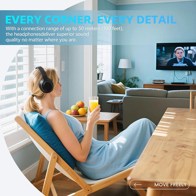 CozeTone V2 TV Headphones For Elderly