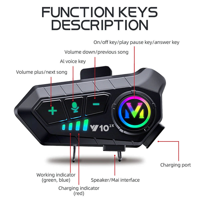 RiderZest V2 Motorcycle Intercom